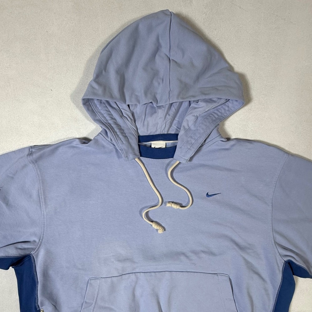 Nike‎ Dri Fit Hoodie Mens 2XL Blue Contrast Zip Pockets Athletic Sweatshirt